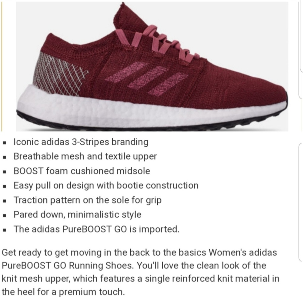 NIB! WOMEN'S ADIDAS PUREBOOST GO SNEAKERS